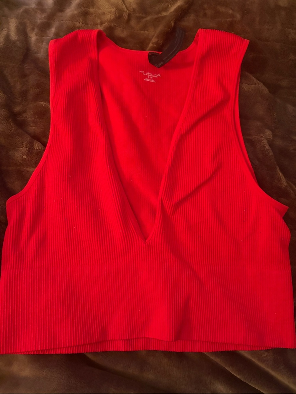 urban outfitters out from under hailey deep v tank top in red